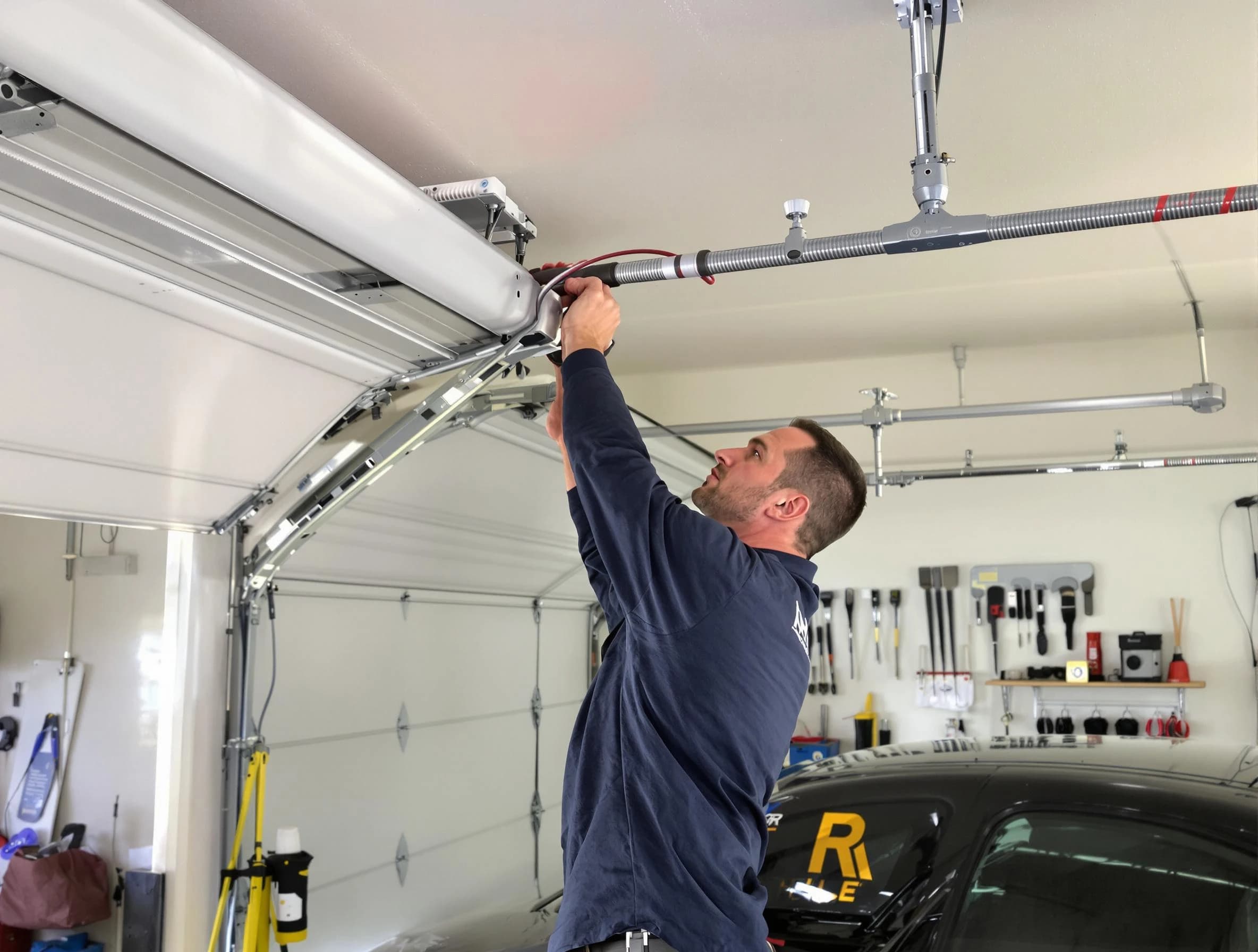 Brookhaven Garage Door Repair technician performing garage door cable repair in Brookhaven