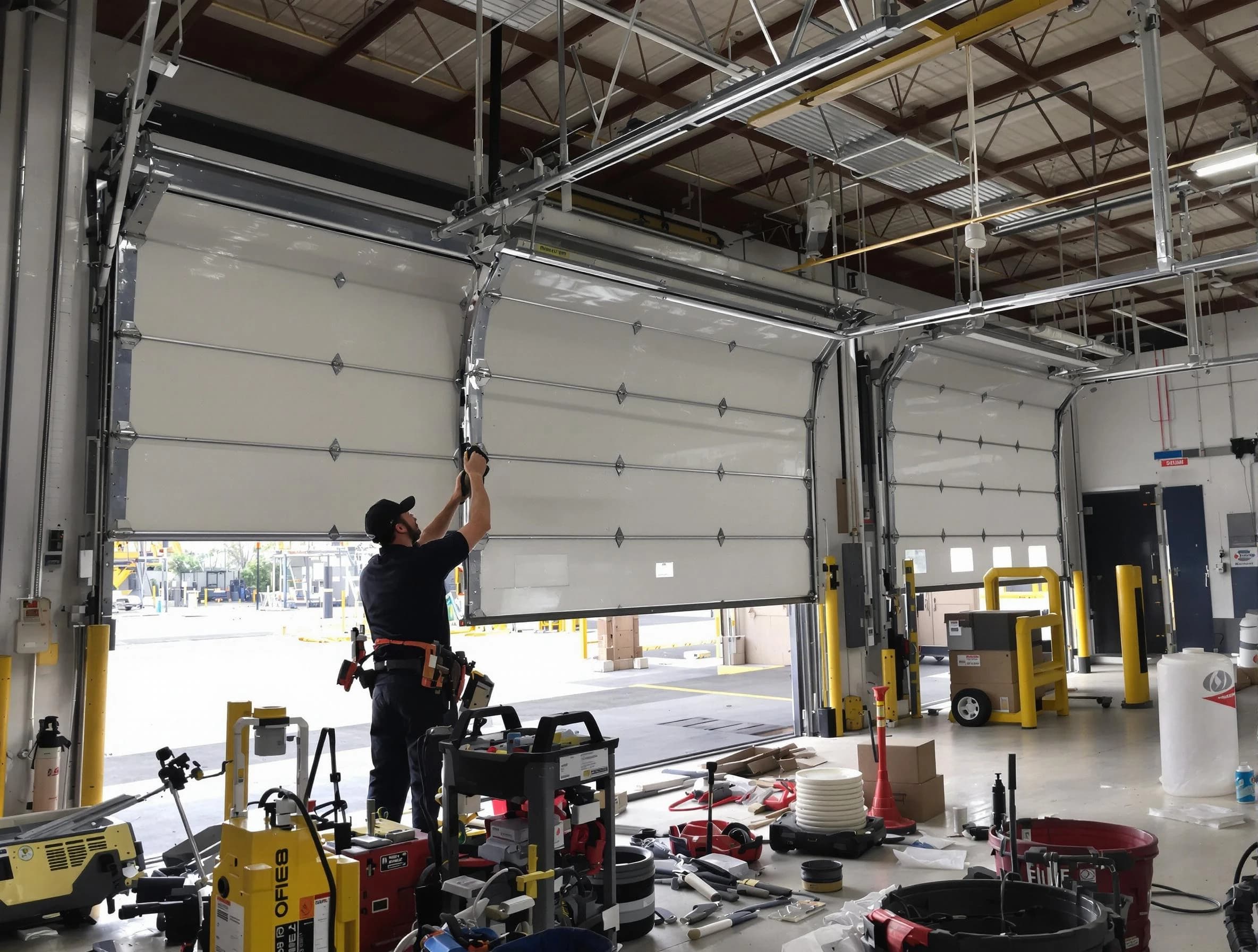 Brookhaven Garage Door Repair technician performing commercial garage door repair in Brookhaven