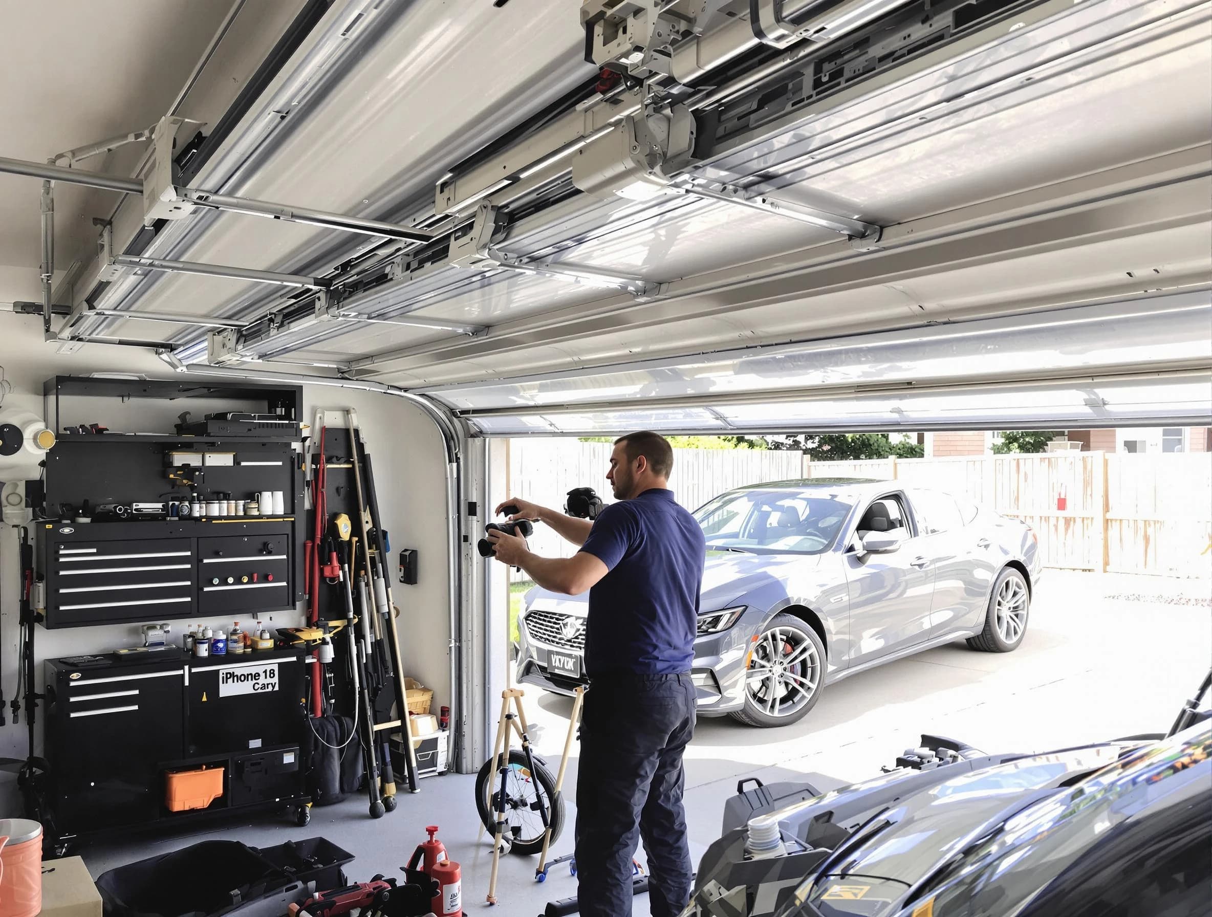 Brookhaven Garage Door Repair technician fixing noisy garage door in Brookhaven